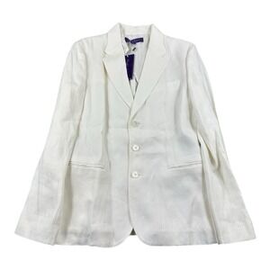 Ralph Lauren Purple Label White Pure Linen Women's 2-Btn Blazer Size 8 NWT